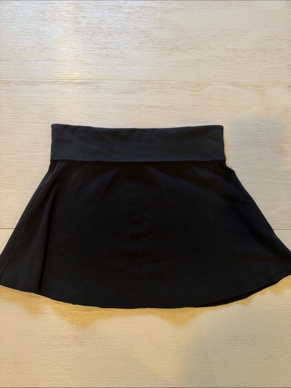 Brandy Melville Black Mini Skirt with Fold-Over Waistband
